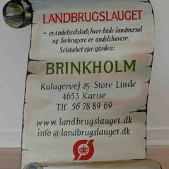 Gammelt Brinkholm skilt